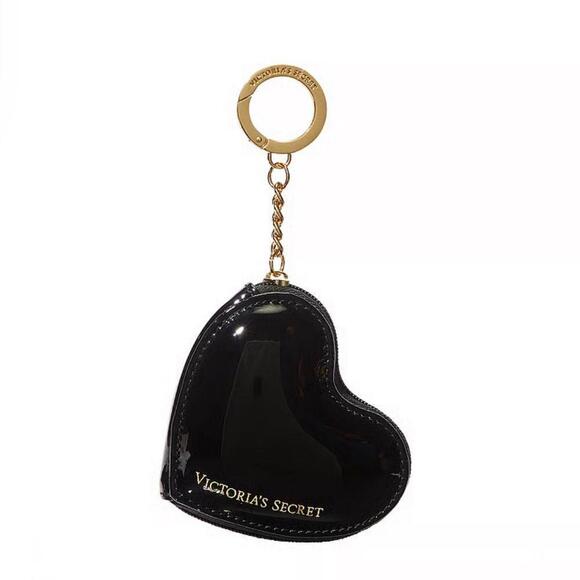 Victoria’s Secert Black Heart Pouch Keychain - Picture 1 of 1